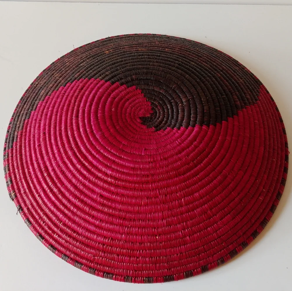 Handwoven Red and Brown Basket